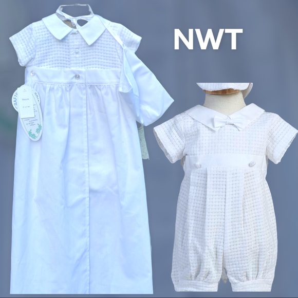 Sweet Pea Other - NWT Sweat Pea’s “Mason” Cotton Weaved Christening Gown